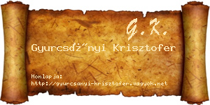 Gyurcsányi Krisztofer névjegykártya