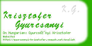 krisztofer gyurcsanyi business card